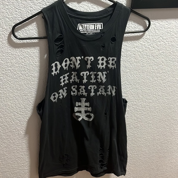 Western Evil Distressed Tank Top - Picture 2 of 4
